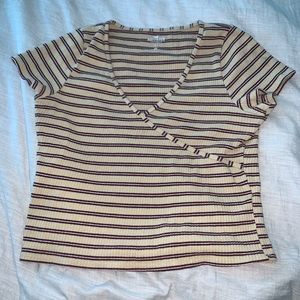 Yellow and red stripe Hollister Top